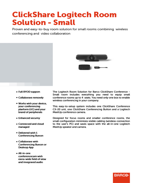 Logitech Clickshare Room Solution Small Brochure