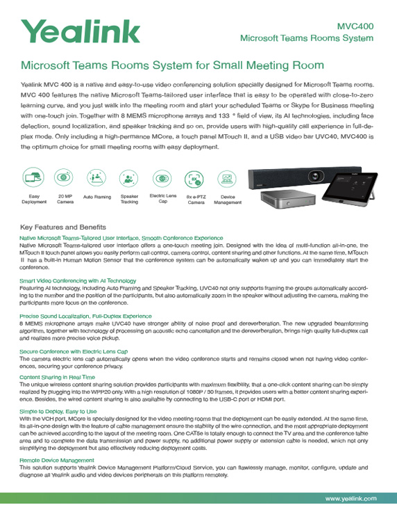 yealink-mvc400-datasheet