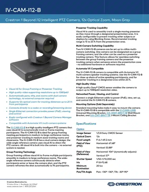 Crestron-IV-CAM-I12-B camera