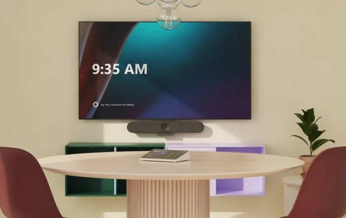Compacte videobar voor hybride vergaderen