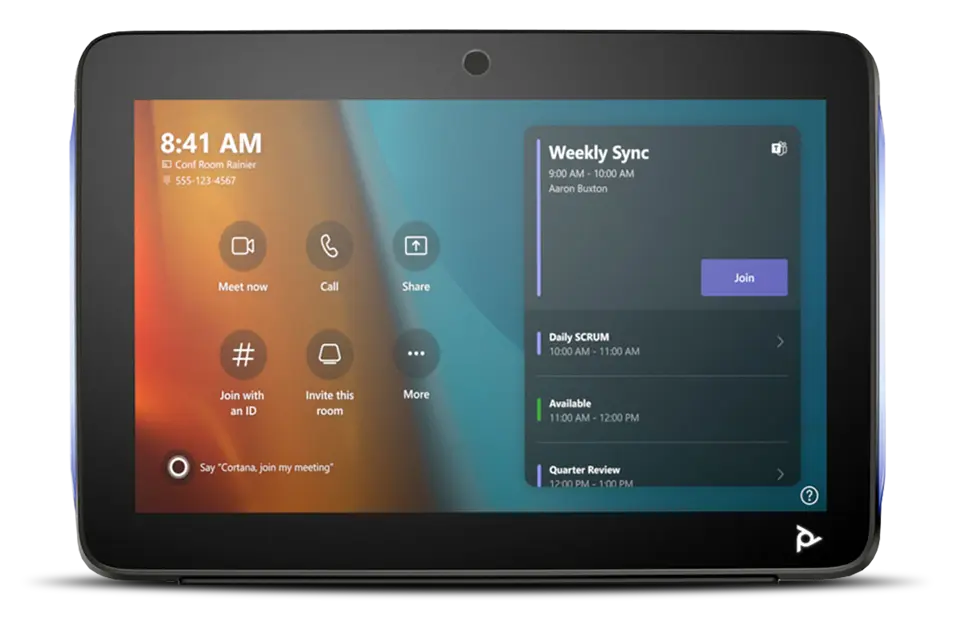 Microsoft Teams Rooms touch panel