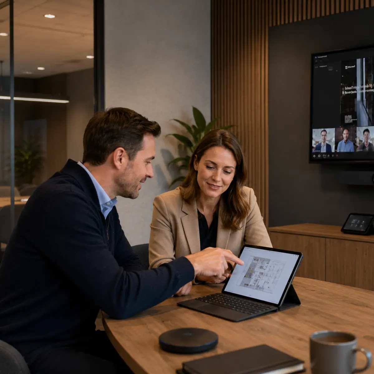 Benodigdheden voor Microsoft Teams Rooms met display, camera, microfoon en bediening